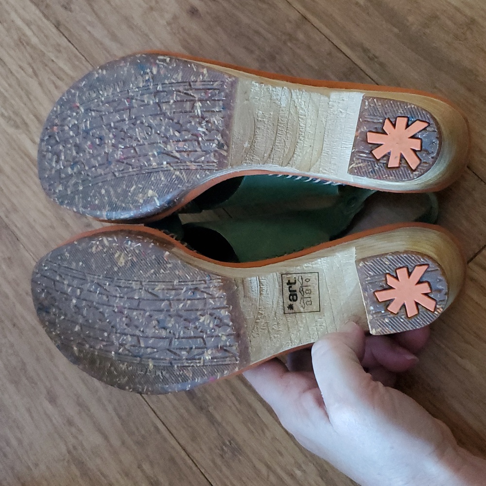art Green Leather Women's Sandals Size 38 - Picture 11 of 15